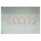 1930s Pink Depression Glass Wine Glasses (3 different patterns)