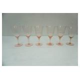 1930s Pink Depression Glass Wine Glasses (3 different patterns)