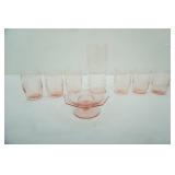 1930s Pink Depression Glass Etched