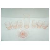 1930s Pink Depression Glass Etched