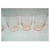 1930s Pink Depression Glass Etched