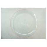 Vintage Clear Glass Serving Plate w/etched floral pattern and gold rim. 12.5" diameter