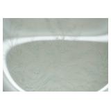 Vintage Clear Glass Serving Plate w/etched floral pattern and gold rim. 12.5" diameter