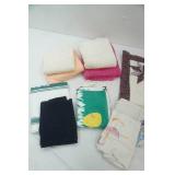 Bath Towels, Hand Towels, Dish Towels, Quilted Pillow Shams (some yellowing)