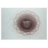 Imperial Glass amethyst diamond pattern open lace candy bowl