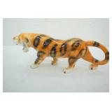 Vintage Mid Century Porcelain Tiger Figurine 21" long 8.5" tall