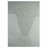Vintage Princess House Crystal Glass Footed Vase 8" tall by 4" diameter
