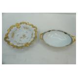 Vintage Fine China Serving Dishes with Gold Accents