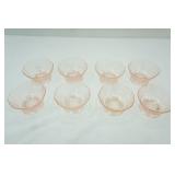 1930s Pink Depression Glass American Sweetheart Sherbet Bowls 8ct