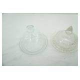 Vintage Clear Pressed & Etched Glass Domed Dishes