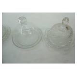 Vintage Clear Pressed & Etched Glass Domed Dishes