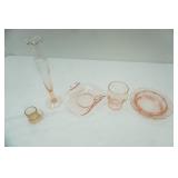 1930s Pink Depression Glass Pieces