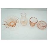 1930s Pink Depression Glass Pieces
