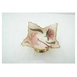 Vintage brass floral pedestal bowl 8" wide by 4" tall