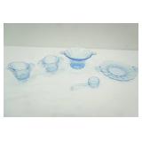 Vintage Moonlight Blue & BLue Janice Glass Pieces