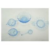 Vintage Moonlight Blue & BLue Janice Glass Pieces