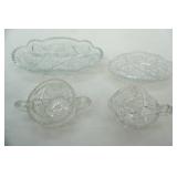 Vintage Pressed & Cut Clear Glass Pieces