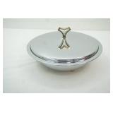 Vintage Kromex Round Lidded Covered, Footed, Casserole Serving Dish