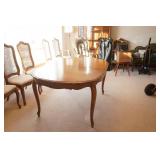 Dining Room Table & 6 Chairs, ottoman/side table