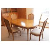 Dining Room Table & 6 Chairs, ottoman/side table