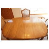 Dining Room Table & 6 Chairs, ottoman/side table