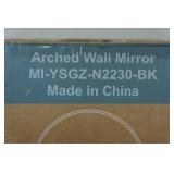 Black Framed Arched Wall Mirror - 22"x30"