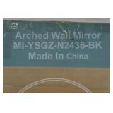 Black Framed Arched Wall Mirror - 24"x36"