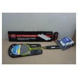 Badminton Rackets, Grips, and Pitching Rubber