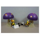 *2* Regal Art Metal Bee/Mushroom Garden Statues