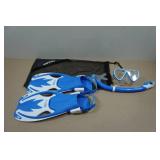 Cressi Blulove Kids Snorkel Set - Fin Size L/XL