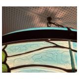 Vintage Blue Schmidt Beer "Tiffany-Style" Hanging Bar Lamp