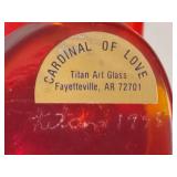 Art Glass Cardinals of Love and Bluebirds of Happiness Paperweights