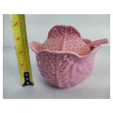 Small Pink Cabbage - Shaped Tureen with Lid and Ladle