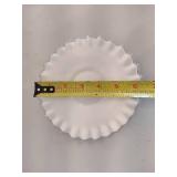 Fenton Silver Crest Ruffled Edge Compote Bowl and Mayonnaise Bowl