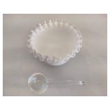 Fenton Silver Crest Ruffled Edge Compote Bowl and Mayonnaise Bowl
