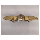 Sarsaparilla Art Deco Style Brass Airplane Table Clock