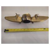 Sarsaparilla Art Deco Style Brass Airplane Table Clock
