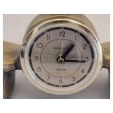 Sarsaparilla Art Deco Style Brass Airplane Table Clock