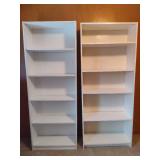 Two White Book Shelves