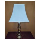 Wood Cabinet and Brass Table Lamp