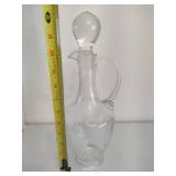 Vintage Toscany Etched Floral Pattern Decanter and Six Glasses