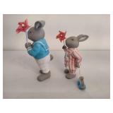 Department 56 Hideaway Hollow "Carrot Patch" Rabbits w/Pinwheels