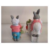 Department 56 Hideaway Hollow "Carrot Patch" Rabbits Serving/Drinking Carrot Juice