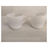 Fire King Milk Glass Fluerette Sugar/Creamer Set
