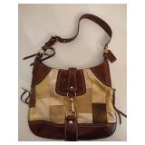 Coach Brown Leather Mosaic Hobo Bag