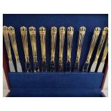 Hampton Silversmiths Stainless Flatware Set in Gold Tone
