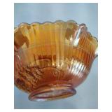 Imperial/Indiana Carnival Glass Windmill Bowl & Iridescent Oblong Bowl