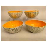 Four Zebra Branded Cantaloupe Bowls