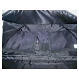 Black Leather Travel / Equipment Bag with Multiple Compartments, Telescoping Handle and Wheels