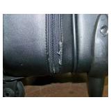 Black Leather Travel / Equipment Bag with Multiple Compartments, Telescoping Handle and Wheels